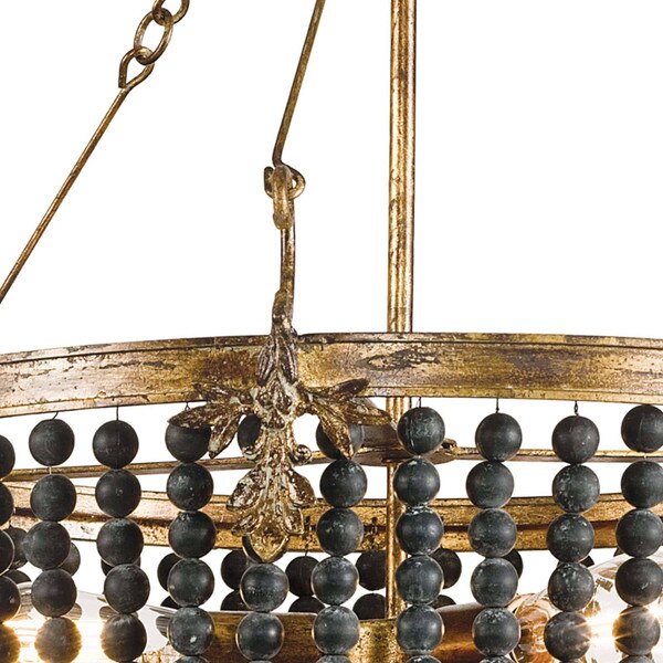 Fabian Wood Bead Chandelier